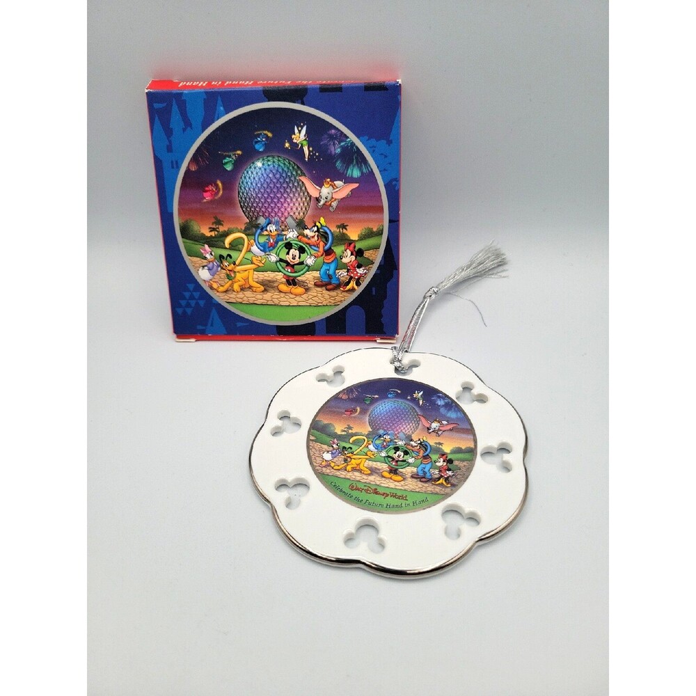 Vintage Walt Disney World Epcot Ornament  Holiday Christmas New Year Mickey